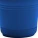 Bloem Saturn Round Planter With Saucer Tray: 12" - Classic Blue - Durable Plastic Pot, Matte Finish, Removable Saucer