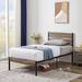 Javlergo Platform Bed Frame with Wood Headboard, Strong Metal Slats Support, No Box Spring Needed