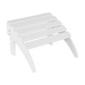WestinTrends Outdoor Ottoman Patio Adirondack Ottoman Foot Rest All Weather Poly Lumber Folding Foot Stool for Adirondack Chair Widely Used for Outside Porch Pool Lawn Backyard White