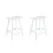 WestinTrends Malibu 24 Inch Outdoor White Bar Stools Set of 2 All Weather Resistant Poly Lumber Adirondack Counter Height Stools