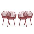 GDF Studio Tate Outdoor Modern Dining Chairs Set of 4 Red