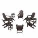 WestinTrends Malibu 12 Piece Adirondack Chairs Set All Weather Poly Lumber Outdoor Patio Furniture Set Adirondack Chairs with Ottoman and Side Table Dark Brown