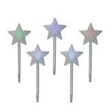 Set of 5 Pre-Lit Color Changing LED Star Outdoor Pathway Marker Lawn Stakes 23