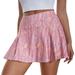 Labakihah dresses for women 2022 Women s Print Tennis Skirt Sport Golf Shorts Skirt High Waist Pleated Mini Running Skirt Pink