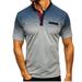 Mens Casual Polo Shirts Printed Summer Slim Fit Short Sleeve Gradient Tee Tops Pocket Muscle Sports Golf T-Shirts