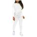 Long Sleeve Shirts for Women Fashion Women Yoga Set Solid Sportswear Suit 2PC Tracksuit Long Sleeve Sets White Long Sleeve Shirts Shirts for Women Womens Blouses and Tops Dressy White L