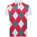 Classic Argyle Mens Golf Polo Shirt - Scarlet Red Grey White by ReadyGOLF