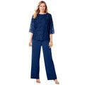Plus Size Women's Popover Lace Jumpsuit by Jessica London in Evening Blue (Size 14 W)
