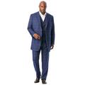 Men's Big & Tall KS Signature Easy Movement® Two-Button Jacket by KS Signature in Navy Check (Size 52)