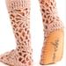 Free People Shoes | Free People Mauve Warm Wishes Crochet Slipper | Color: Cream/Pink | Size: 8