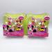Disney Toys | 2 Nwt Disney Cruisin Friendship Ride Minnie Figure Play Set Nos Twins Kids Dolls | Color: Pink/Yellow | Size: Set Of 2