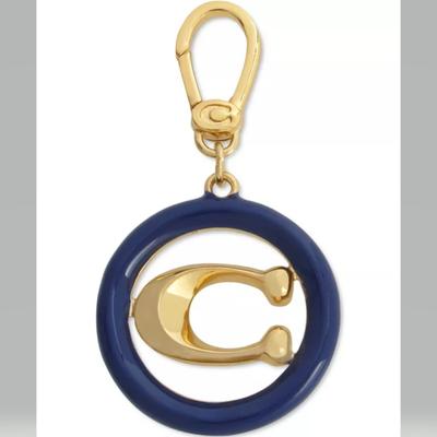 Coach Jewelry | Coach Gold-Tone Collectible Enamel Signature C Clip-On Charm | Color: Blue/Gold | Size: Os