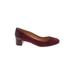 J.Crew Heels: Slip On Chunky Heel Classic Burgundy Print Shoes - Women's Size 12 - Round Toe