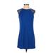 Susana Monaco Casual Dress - Shift Crew Neck Sleeveless: Blue Print Dresses - Women's Size X-Small