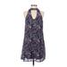 Miami Casual Dress - Shift Mock Sleeveless: Blue Print Dresses - Women's Size Small - Print Wash