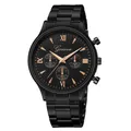 Montre à quartz de luxe pour hommes et femmes bracelet noir montre-bracelet habillée décontractée