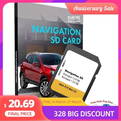 Carte de navigation GPS pour VW Discover carte SD autocollant AntifAustin gratuit MIB2 AS V18 UK