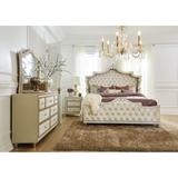 Coaster Furniture Antonella 4-Piece Upholstered Tufted Bedroom Set Ivory/Camel And Grey