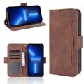 Elehold Card Package Wallet Case for iPhone 14 Pro 6.1 inch Ultra Slim Premium Vegan PU Leather and TPU with Detachable Card Pocket Shockproof Folio Flip Magnetic Slim Case 2022 Brown