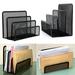 Trianu Folder Holder Desk 2 Pack Mail Organizer Letter Holder for Desk Metal Mesh with 3 Vertical Upright Compartments Black