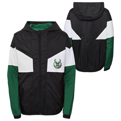 Milwaukee Bucks Pick Up Game Full Zip Windbreaker - Youth