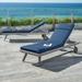 Wade Logan® Aryonna 80" Long Reclining Slat Seat w/ Sunbrella Cushions Metal/Wicker/Rattan | 43 H x 29 W x 81 D in | Outdoor Furniture | Wayfair