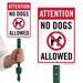 SmartSign Attention No Dogs Allowed Sign & Stake Kit Aluminum in Black/Gray/Red | 18 H x 7 W x 2 D in | Wayfair K-7505