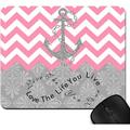 Live the Life You Love Love the Life You Live Gray Anchor Pink Chevron & European Retro Pattern Unique Computer Mouse Pad