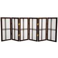 Winston Porter Keitez 24" H Short Folding Screen Heavy Duty Rice Paper/Wood in White/Blue/Brown | 24 H x 72 W x 1 D in | Wayfair