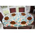 Red Barrel Studio® Deluxe Elastic Edged Flannel Backed Vinyl Fitted Table Cover - Oblong/Oval - Fits Tables Up To 48" W X 68" L in | Wayfair