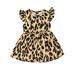 LAPAKIDS Baby Girl Dress Newborn Dress Romper Leopard print Sleeveless Dress 12-18 Months