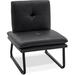 Slipper Chair - 17 Stories 28" W Faux Leather Slipper Chair Faux Leather in Black | 34.3 H x 28 W x 28.3 D in | Wayfair