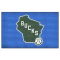 Blue 59.5 x 94.5 x 0.25 in Area Rug - FANMATS Milwaukee Bucks Starter Mat Accent Rug Nylon | 59.5 H x 94.5 W x 0.25 D in | Wayfair 37016