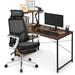 Inbox Zero 47" Vintage Style Desk & Office Chair Wood/Metal in White/Black | 48 H x 47 W x 25 D in | Wayfair 739A5F4C57A04107AD4F27ECD3B3E9CD