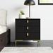 Willa Arlo™ Interiors 3 - Drawer Nightstand Wood in Black | 21.3 H x 19.6 W x 15.9 D in | Wayfair 57715B22E3D2482B9235DF88C0C975F9