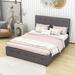 Red Barrel Studio® Queen Tufted Low Profile Storage Platform Bed Upholstered/Linen in Gray | 43 H x 65 W x 85 D in | Wayfair