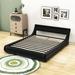 Ivy Bronx Amratalal Queen Storage Platform Bed Upholstered/Faux leather/Metal in Black | 27 H x 66 W x 89 D in | Wayfair