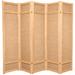 World Menagerie Clarke 51" W x 71" H 3 - Panel Solid Wood & Jute Folding Room Divider Wood in White/Brown | 71 H x 51 W x 1 D in | Wayfair