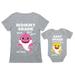 Matching Baby Shark Shirts for Mommy Baby Set For Mother and Baby Outfits Gift Mommy Gray Medium / Baby Gray 18M (12-18M)