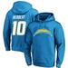 Men's Fanatics Branded Justin Herbert Powder Blue Los Angeles Chargers Big & Tall Fleece Name Number Pullover Hoodie