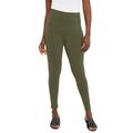 Plus Size Women's Everyday Stretch Cotton Legging by Jessica London in Dark Olive Green (Size 12)