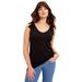 Plus Size Women's Tie-Sleeve Tank by June+Vie in Black (Size 10/12)