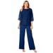 Plus Size Women's Popover Lace Jumpsuit by Jessica London in Evening Blue (Size 28 W)