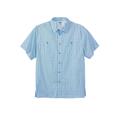 Men's Big & Tall Short Sleeve Printed Check Sport Shirt by KingSize in Blue Check (Size 9XL)