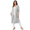 Plus Size Women's Fine Gauge Duster Cardigan by Jessica London in Heather Grey (Size 18/20) Cardigan Sweater