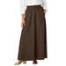 Plus Size Women's Linen Maxi Skirt by Jessica London in Chocolate (Size 24 W)