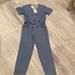 Zara Pants & Jumpsuits | Kids Size Zara Denim Jumpsuit Button Down Waist Belt 4 Pockets 48 Length | Color: Blue | Size: Xs