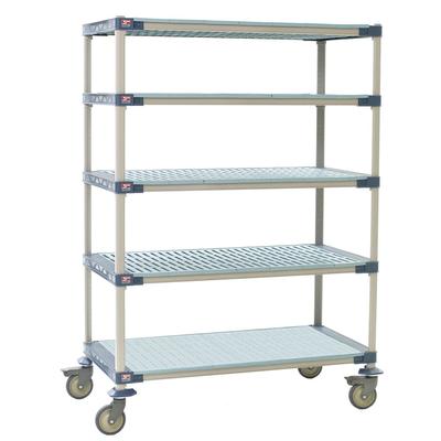 Metro 5X357PG4 48" NSF 5-Tier Polymer Shelf Kit - MetroMax 4, Mobile, 18"W, 80"H, Blue