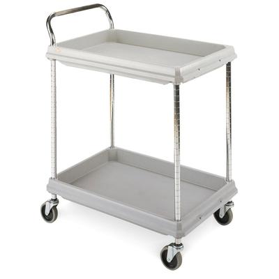 Metro BC2030-2DG 2 Level Plastic Utility Cart w/ 400 lb Capacity, Raised Ledges, Polymer, 32-3/4" x 21-1/2", Gray