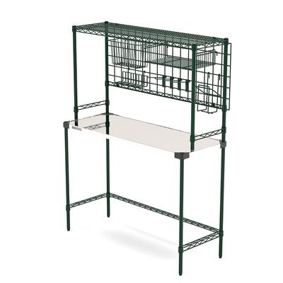 Metro CR1848AIO All in One Prep Station w/ SmartWall Grid - 47 3/4"W x 17 3/4"D x 62 1/4"H, Epoxy Coated, Stainless Steel